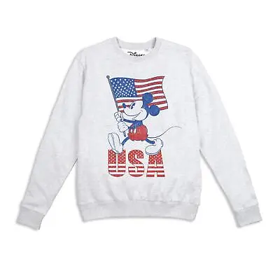 Disney Womens Sweatshirt Mickey Mouse USA Jumper Top S-XL Official • £19.99