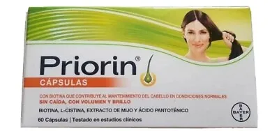 Bayer PRIORIN 60 Gel Capsules Tablets Hair Loss Treatment Max Strength-Exp 2026 • £31.99