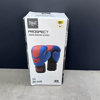Everlast Prospect Youth Boxing Gloves 8 Oz  8-12 Age RRP £22.99 Training Gym Mit • £16.95