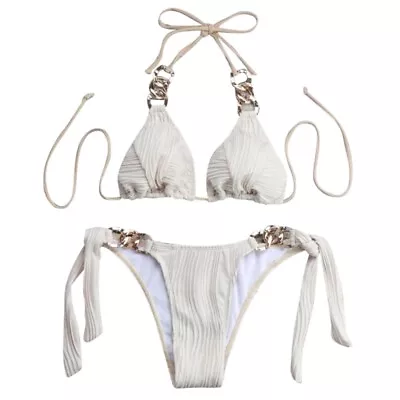 Women Beach Swimsuits Fashion Knotting Bikini Swimsuit Low Waist Lacing Bikinis • £13.55