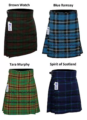 Men's Scottish Kilts Tartan Kilt 13 Oz Highland Casual Kilt 4 Tartans • $19.99