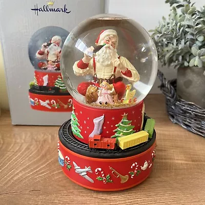 Hallmark 2001 Coca-Cola Santa Christmas Musical Snow Globe Vintage • $19.95