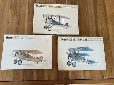 Revell 1/28th Scal Barkers Sopwith Camel  Voss Fokker Triplane Lukes Spad XIII • $250