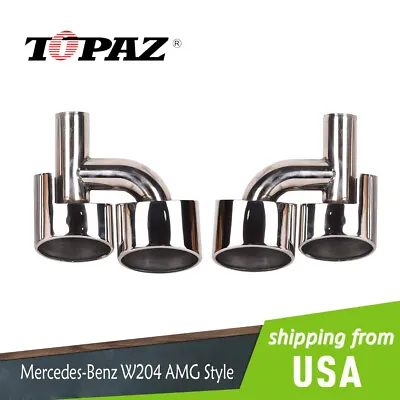 Exhaust Muffler Pipe Tip Pair For Mercedes Benz W204 C-Class C63 C300 C350 AMG • $150