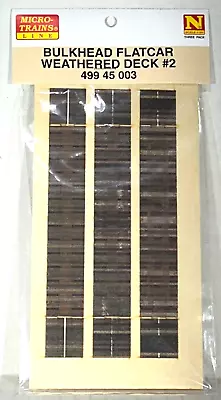 Micro-trains N Scale Bulkhead Flatcar Weathered Deck #2 49945003 • $13.99