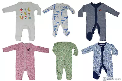 Ex Chainstore Babygrow Sleepsuits Cotton Unisex Boys Girls Newborn To 24-36 NEW • £4.99