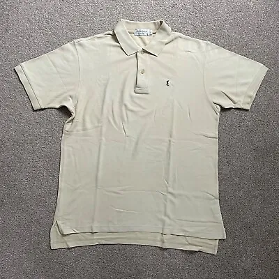 Yves Saint Laurent Beige/light Brown Cotton YSL Polo Shirt Short Sleeved Size L  • £14