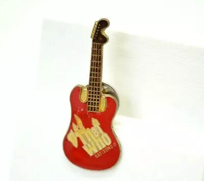 The Who Guitar Pin Red Hard Rock Roll Metal Band Collectible Lapel Bag Gear Vtg • $6.95