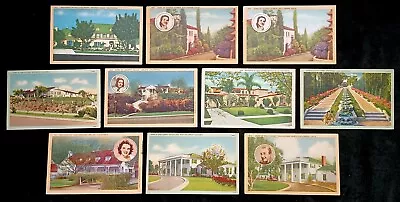 HOMES OF VINTAGE SILVER SCREEN MOVIE STARS ON POSTCARDS X10 • $8.99