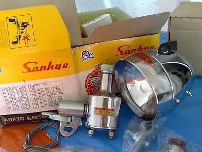  NOS Vintage Bicycle Light Dynamo Set Sankyo For Raleigh Chopper SCHWINN PEUGEOT • $185