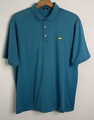 The Masters Polo Shirt Mens L Teal Green  Augusta National Golf Made In Italy • $29.98
