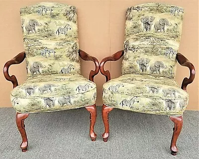 $795 • Buy Pair Of African Safari Style Accent Dining Armchairs By BEST CHAIR COMPANY