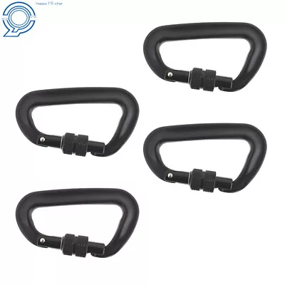 Locking Carabiner 4 Pack 12KN Rock Climbing Clip Camping Heavy Duty Spring Hook • $14.18