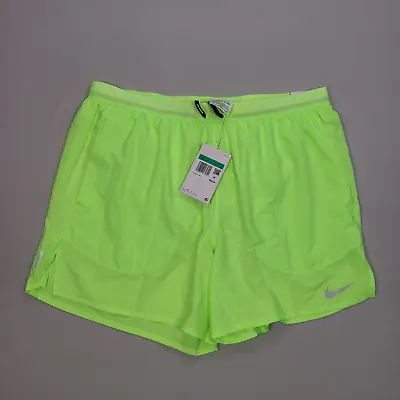 Nike Shorts Adult Extra Large Green Volt Dri-Fit 5  Flex Stride Running Mens • $39.99