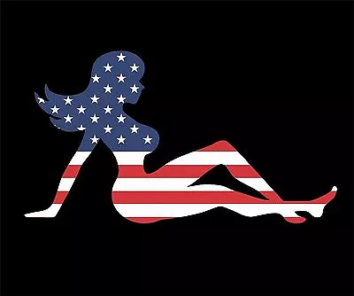 American Flag Mud Flap Girl Vinyl Decal Sticker Car Truck Window • $3.75