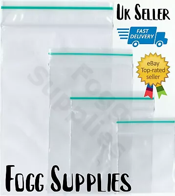 100 GRIP SEAL BAGS REUSABLE Resealable Polythene Plastic Zip Lock *All Sizes* • £1.99