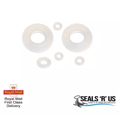 2mm Thick White Silicone High Temp Fda Flat Ring Rubber Washer Seal Gaskets 2pk • £2.39