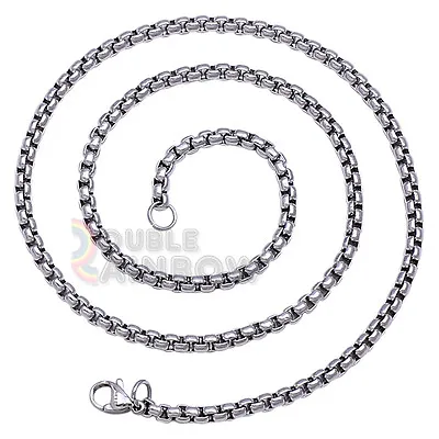 C07 16-36 Men Women Stainless Steel 3.5mm Rolo Box Necklace Chain Link • $6.99