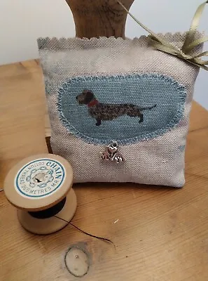 Rustic/shabby Chic Handmade Lavender Pilow.  Sophie Allport Dachshund/Ribbon • £4.60