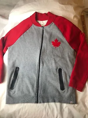 $34.77 • Buy Hudson's Bay Men's Size M Gray Red Zip-Up Team CANADA Olympic Jacket Maple Leaf