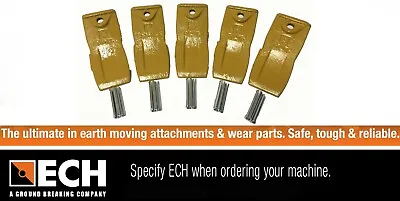 Genuine ECH 3-6TL Excavator Skid Steer Bucket Teeth Pack Of 5 With Pins  • $121.35