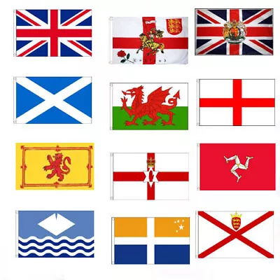 UK FLAGS British Union Jack Queens Crest UK Royal Standard Isle Of Wight Man Etc • £6