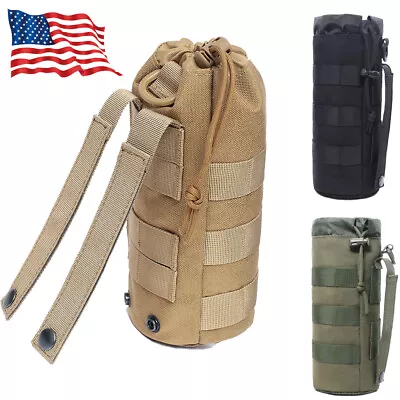 Tactical Molle Water Bottle Pouch Belt Bag Military Hiking Camping Bottle Holder • $8.99