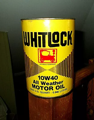 Rare(?) Vintage Whitlock 1 Qt. 10w40 Motor Oil Can Full • $65