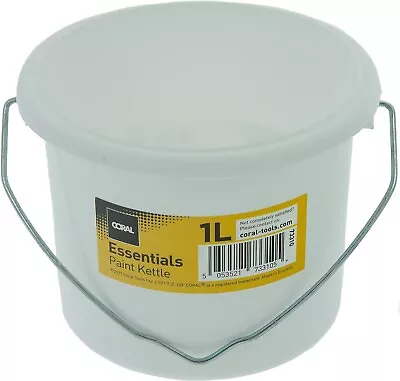 Coral 73310 Essentials Plastic Paint Kettle Container With Metal Handle For And • £3