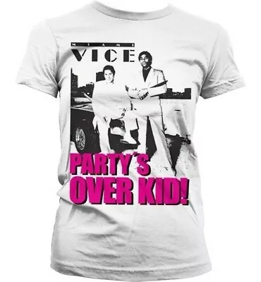 Miami Vice Party's Over Kid Girly T-Shirt Damen White • £24.03