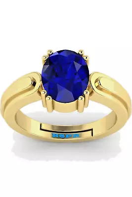8.25 Ratti Natural Certified Blue Sapphire Neelam Ring For Men And Women | • $31.99