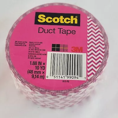 Scotch Pattern Duct Tape 1.88 Inch X 10 Yards (48mm × 914m) Pink Chevron • $3.49