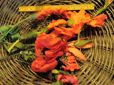 Vintage Millinery Flower Red Orange Hat Trim Wholesale Lot Bespoke Wedding H41 • $11.47