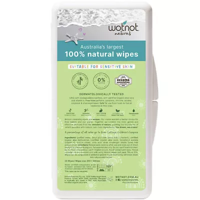 Wotnot 100% Natural Extra Large Baby Wipes 20 Pack With Travel Case Online Only • $4.49