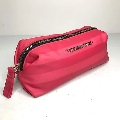 Victoria’s Secret Cosmetic Makeup Bag Stripe Hot Pink/Pink Zipper • $14.99
