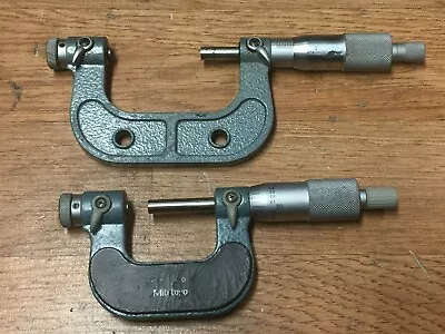 Pair Of Mitutoyo Anvil Threading Micrometers 0-1 & 1-2 By .001  • $275