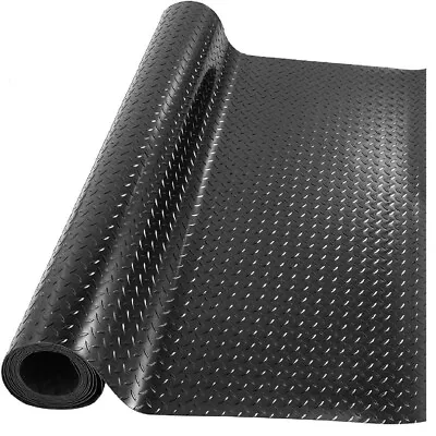 Black Garage Gym Floor Mat Roll PVC Vinyl Cart Truck Flooring Protector Non-Slip • $82.99