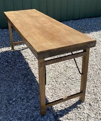 Rustic Folding Table Vintage Dining Room Table Kitchen Island Sofa Table B54 • $695