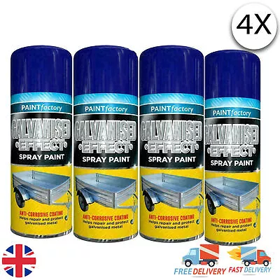 400ml Galvanised Effect Anti-Corrosive Spray Paint Fast Drying Coating 1057 • £8.49