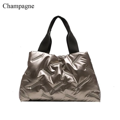 £11.24 • Buy Solid Color Quilted Tote Bags Soft Top-Handle Bags Trendy Shoulder Bag  Ladies