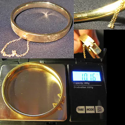 Gold Binder Bros. 14k Vintage Hinged Bracelet With Safety Chain 10.16g • $575