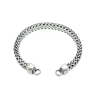Tabra Jewelry 925 Sterling Silver Hand Woven Bracelet Connector Chain CBR14 • $274.40