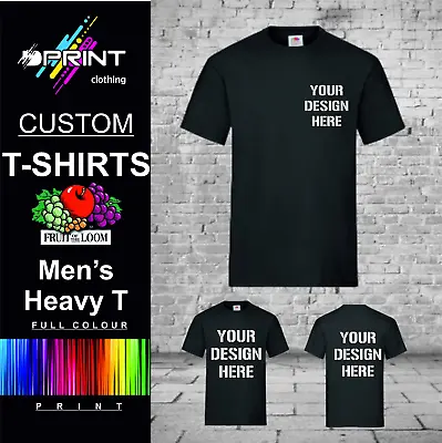 Personalised Custom Printed T-Shirt  Design Your Own Fruit Of The Loom Tee • £12.99