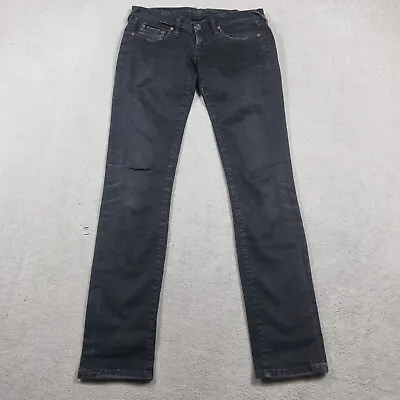 Evisu EU ED Mens Jeans Size 30W 31L Black Straight Relaxed Fit Casual Denim • $99.99
