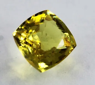 9 Ct NATURAL Sapphire Yellow Cushion Cut CERTIFIED Loose Gemstone • $20.35