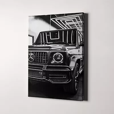 Mercedes Benz G Wagon Vintage Cars Black And White Canvas Wall Art Print • $59