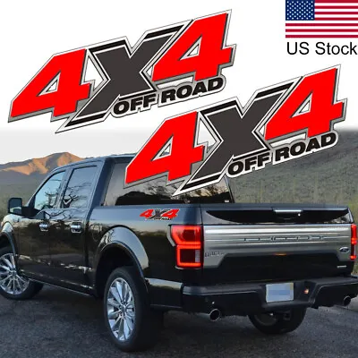 For Ford F-150 2pcs Red 4x4 Off Road Truck Rear Bed Side Decal Vinyl Stickers • $15.99