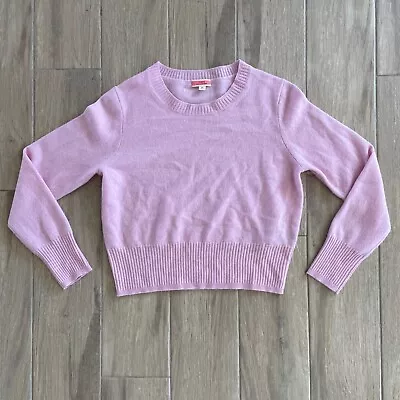 J. Crew Shrunken Crewneck Cashmere Sweater Women's Size Medium Pink Barbiecore • $40