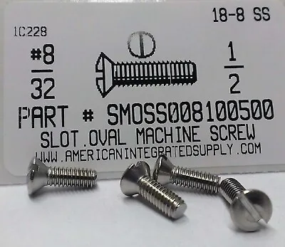 #8-32x1/2 Oval Head Slotted Machine Screws Stainless Steel (20) • $9.75