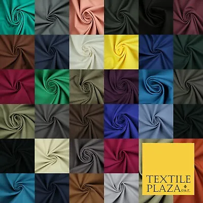 Premium Plain 100% Cotton Canvas Fabric Upholstery Dress Bags Craft Material 57  • £9.25